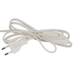 Lampe en coton et fer blanc cassé h46cm - Calypsa