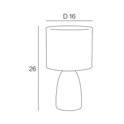 Lampe en céramique blanche mat et lin h26cm - Gaïa