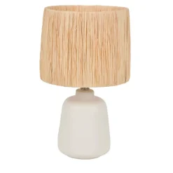 Lampe en céramique blanche h34cm - Paros