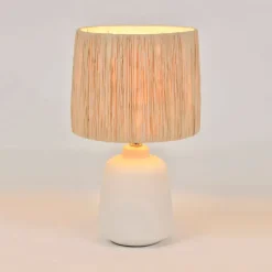 Lampe en céramique blanche h34cm - Paros