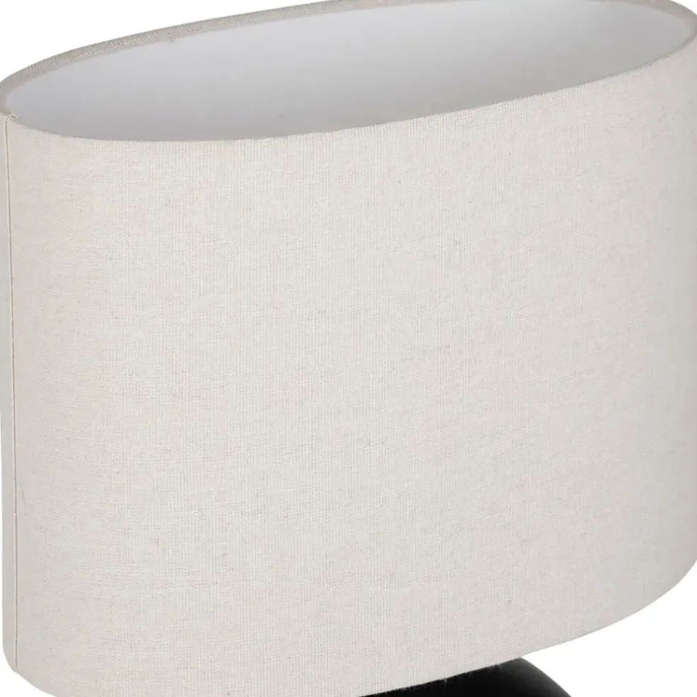 Lampe en céramique ecru et coton noir h45cm - Organic