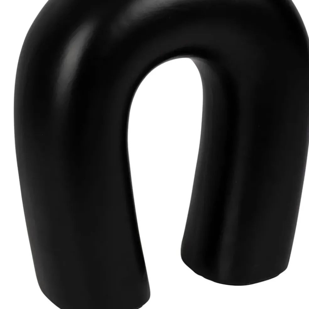 Lampe en céramique ecru et coton noir h45cm - Organic