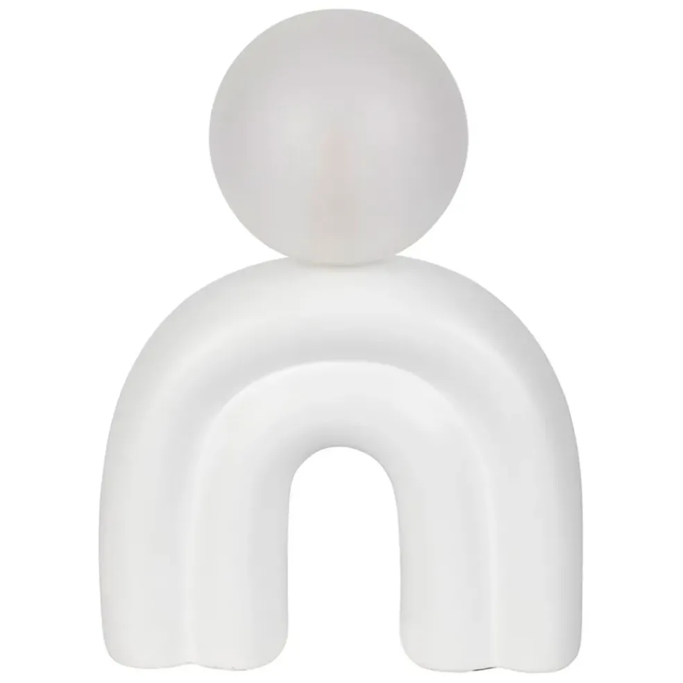 Lampe en céramique et coton ecru h32cm - Organic
