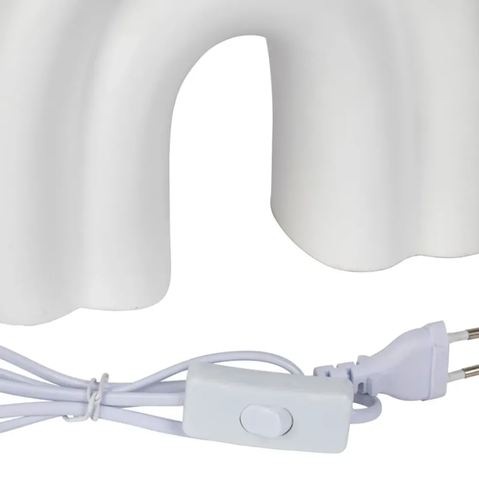 Lampe en céramique et coton ecru h32cm - Organic