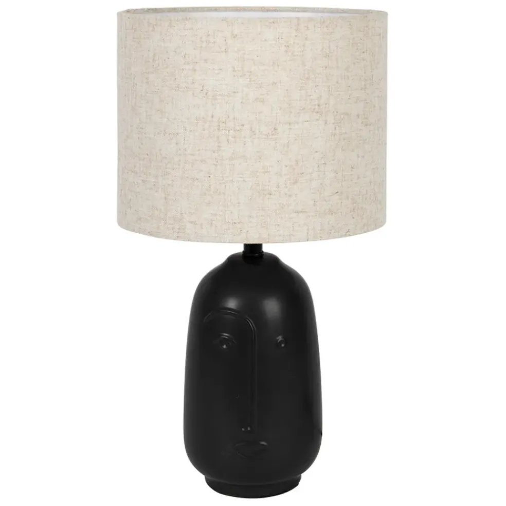 Lampe en céramique et coton noir h41cm - Figura