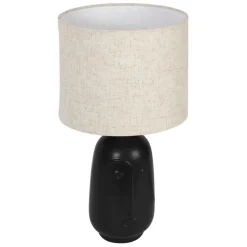 Lampe en céramique et coton noir h41cm - Figura