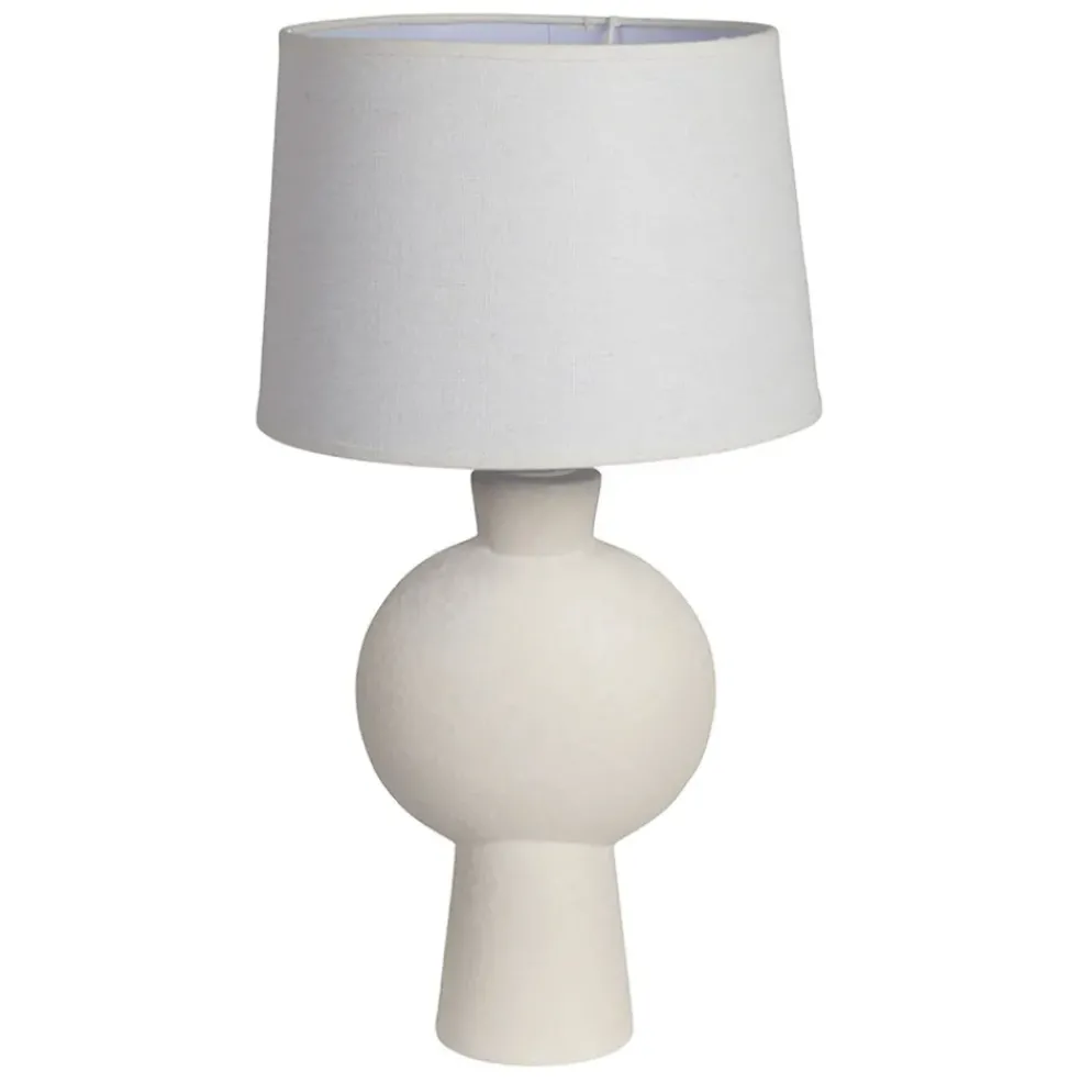 Lampe en céramique et lin écru h52cm - Klosen