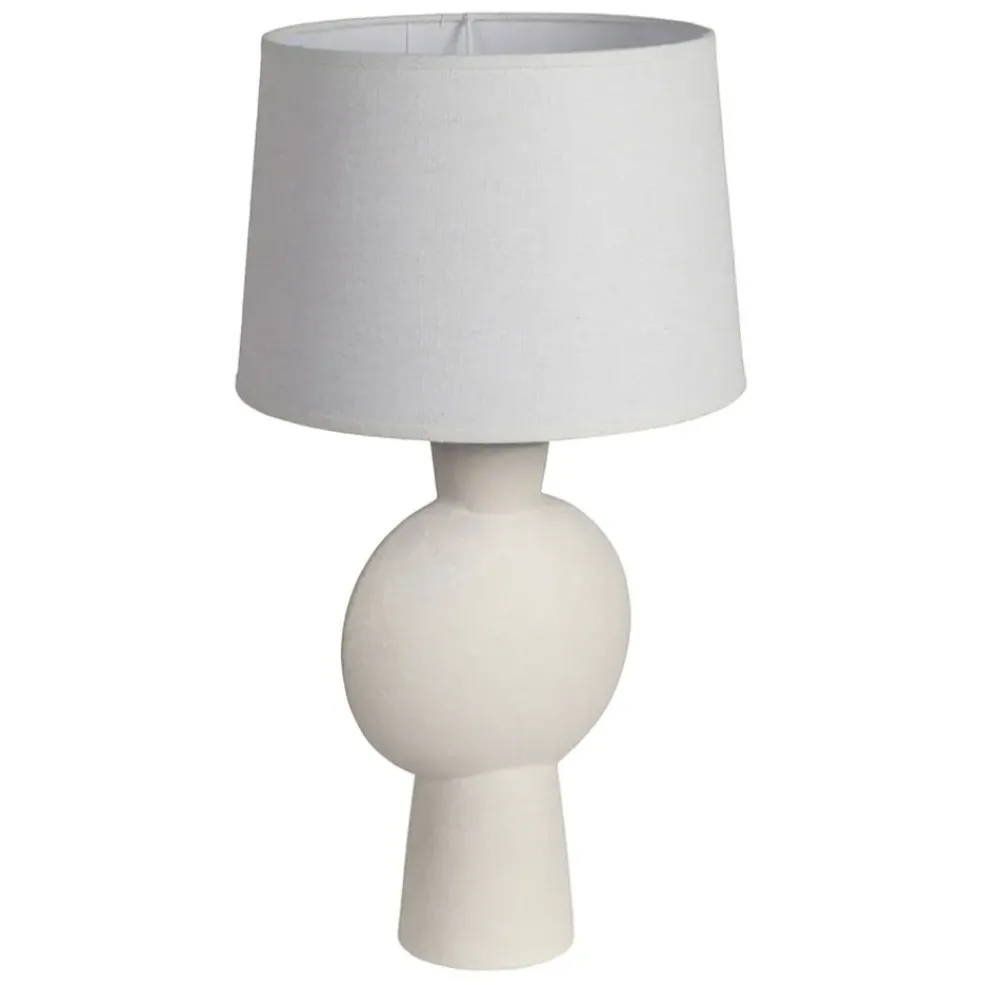 Lampe en céramique et lin écru h52cm - Klosen
