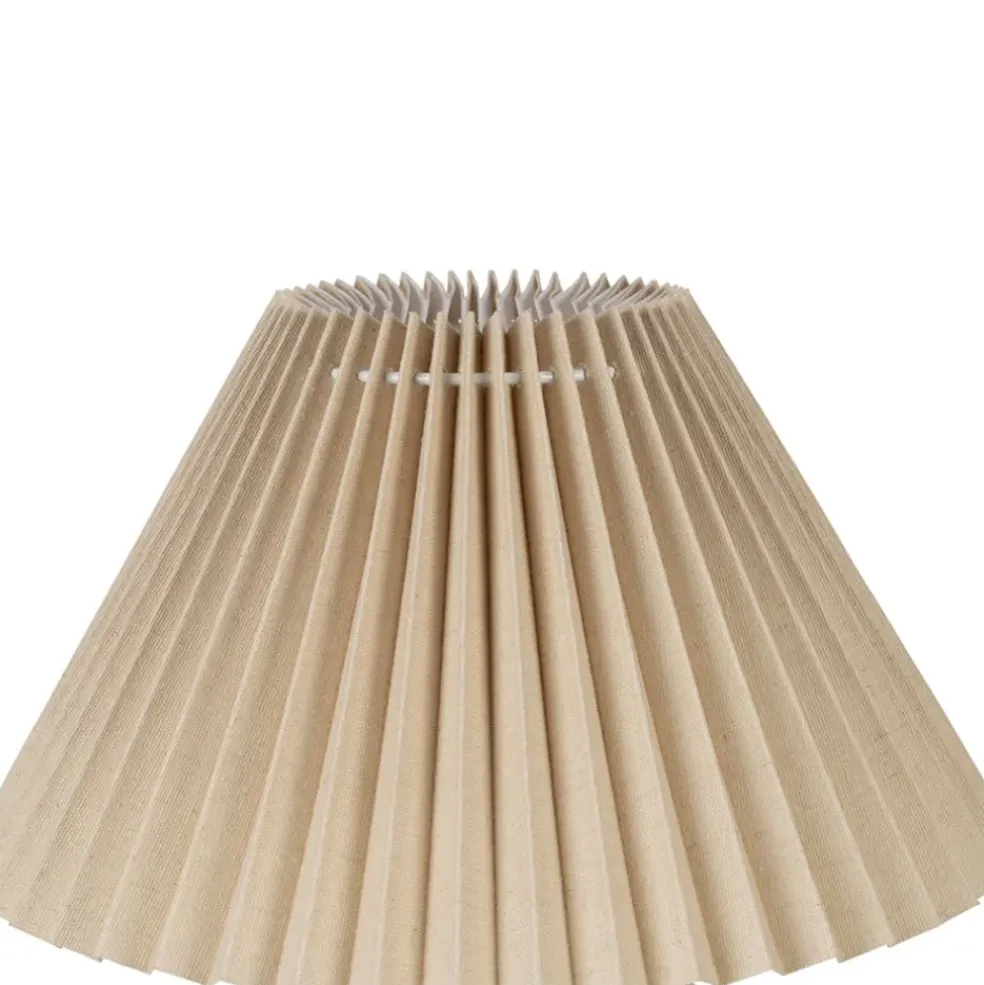 Lampe en céramique et lin écru h40cm - Greeka