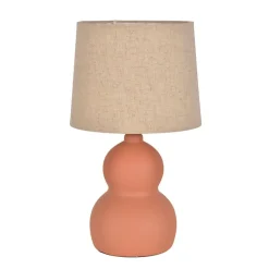 Lampe en céramique et lin terracotta h38.5cm - Dryade
