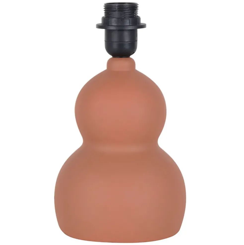 Lampe en céramique et lin terracotta h38.5cm - Dryade