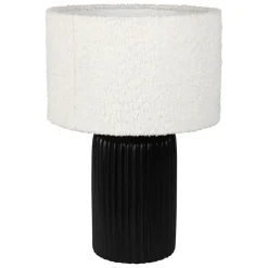 Lampe en céramique noir et coton ecru h41cm - Organic