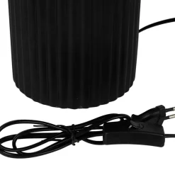 Lampe en céramique noir et coton ecru h41cm - Organic