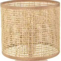 Lampe en céramique rayée émeraude et blanc h27cm - Medi
