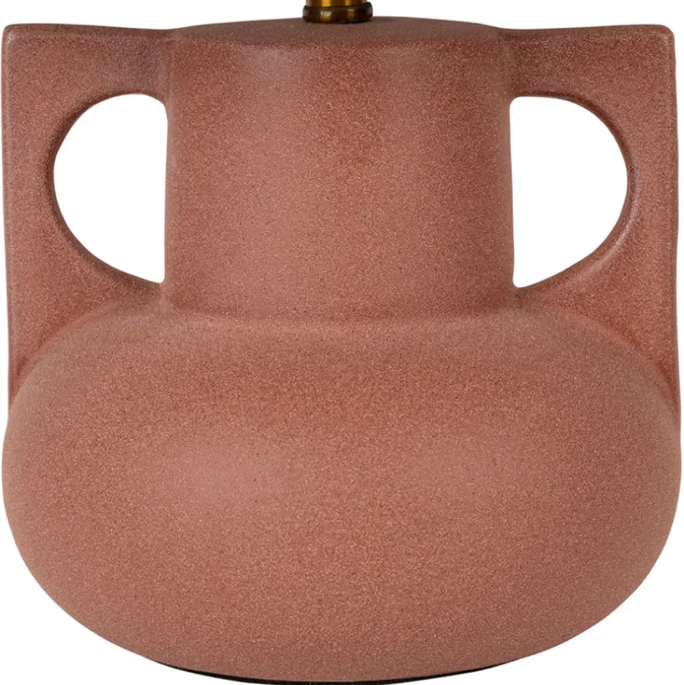 Lampe en céramique terracotta et lin h33.5cm - Eterra