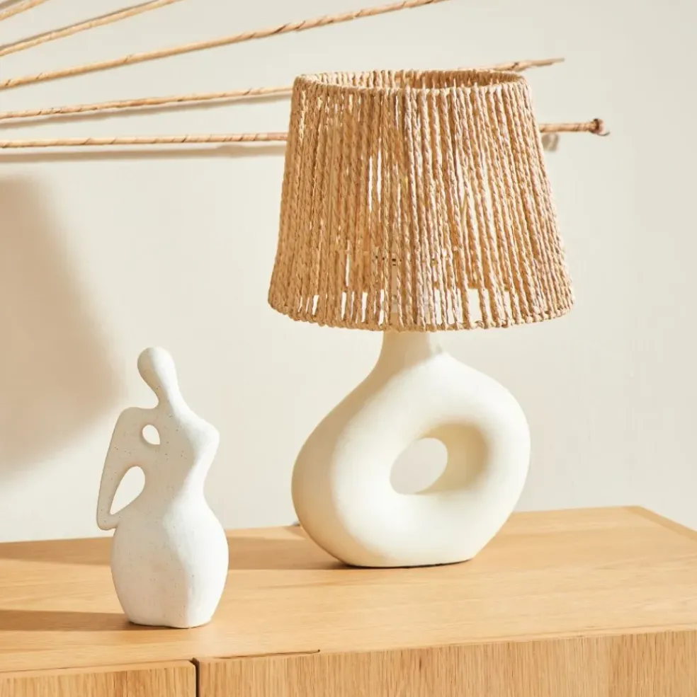 Lampe en dolomite écru h38cm - Greeka