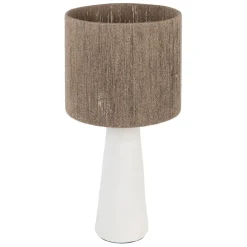 Lampe en fer blanc et jute h57cm - Quintao