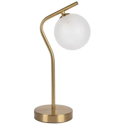 Lampe en fer et verre doré et blanc h37.5cm - Ardecor