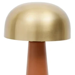 Lampe en fer h36cm terracotta et doré - champart