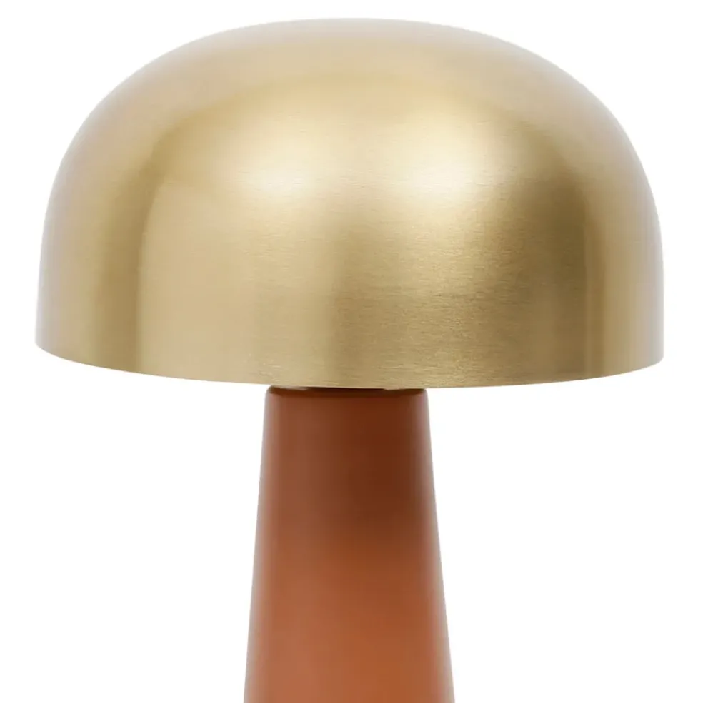 Lampe en fer h36cm terracotta et doré - champart