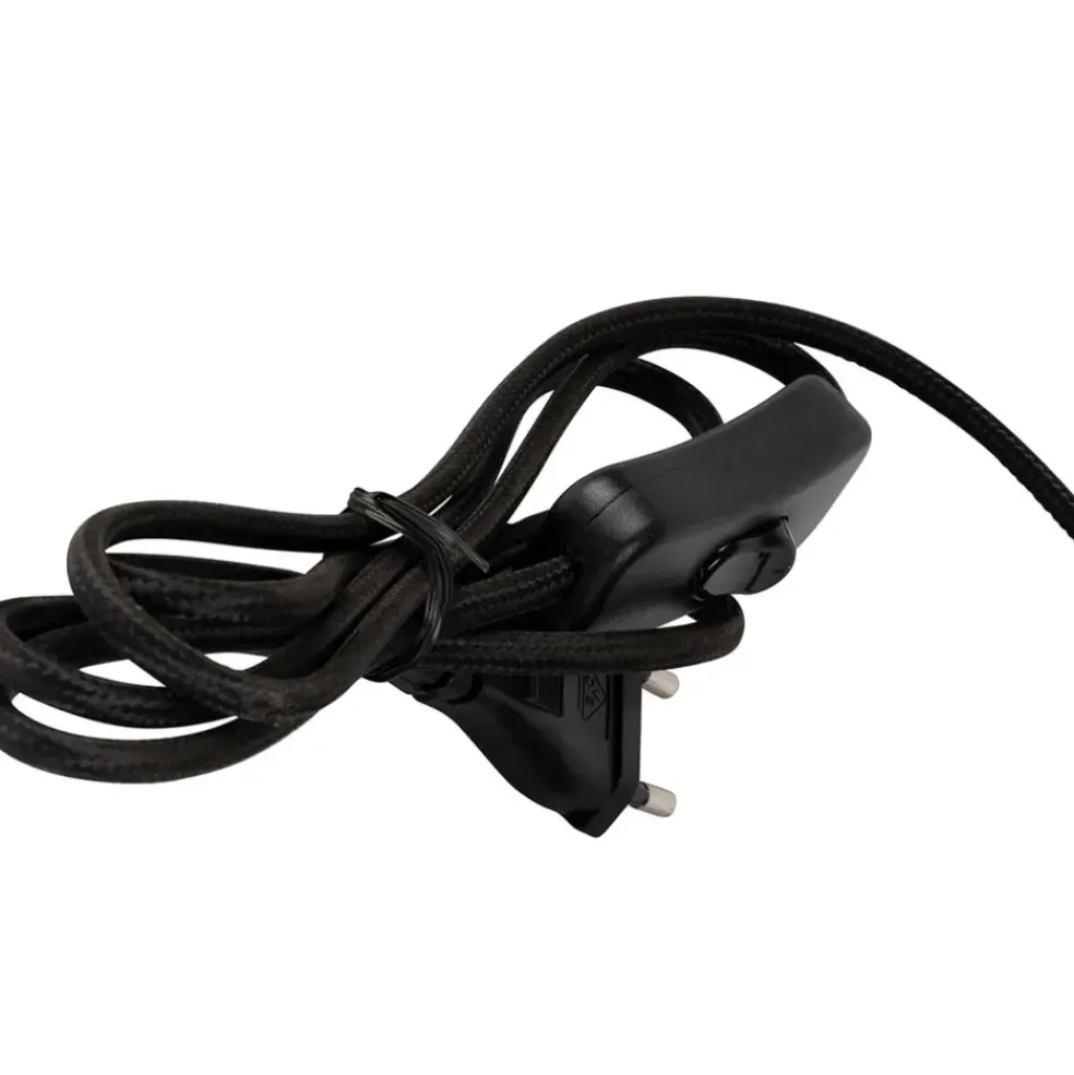 Lampe en fer noir et rotin h49cm - Haleg