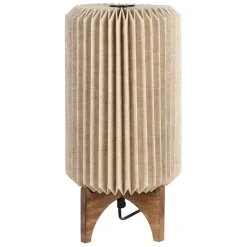 Lampe en manguier et lin naturel h41cm - Fontelo