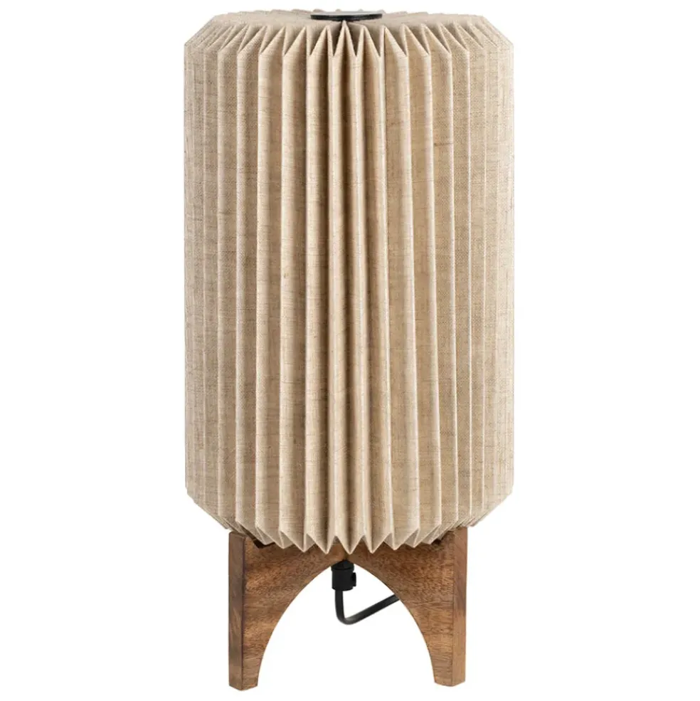 Lampe en manguier et lin naturel h41cm - Fontelo