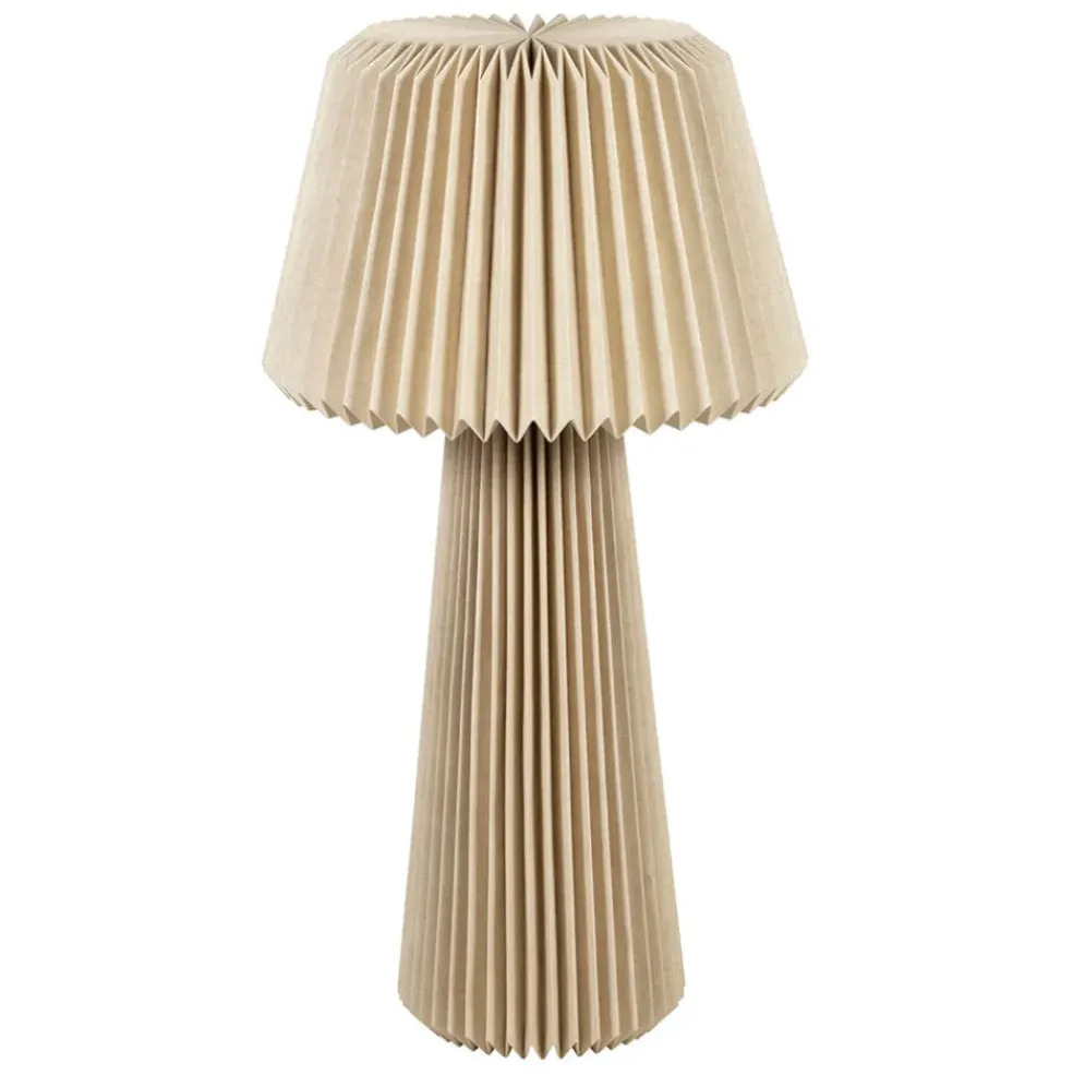 Lampe en papier et lin naturel h94cm - Fontelo
