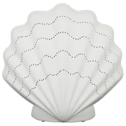 Lampe en porcelaine blanc h21.5cm - Coquillage