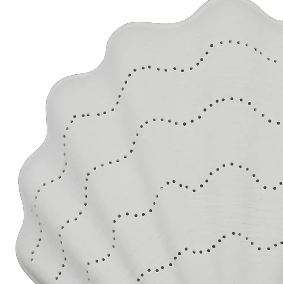 Lampe en porcelaine blanc h21.5cm - Coquillage