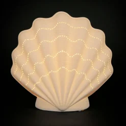 Lampe en porcelaine blanc h21.5cm - Coquillage