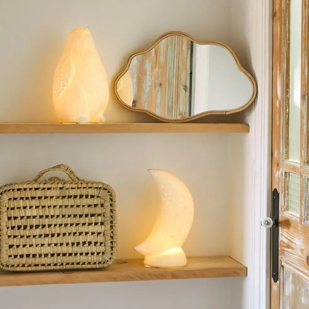 Lampe en porcelaine blanc h26cm - Luna