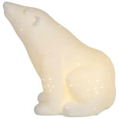 Lampe en porcelaine blanc h18.5cm - Ours Polaire