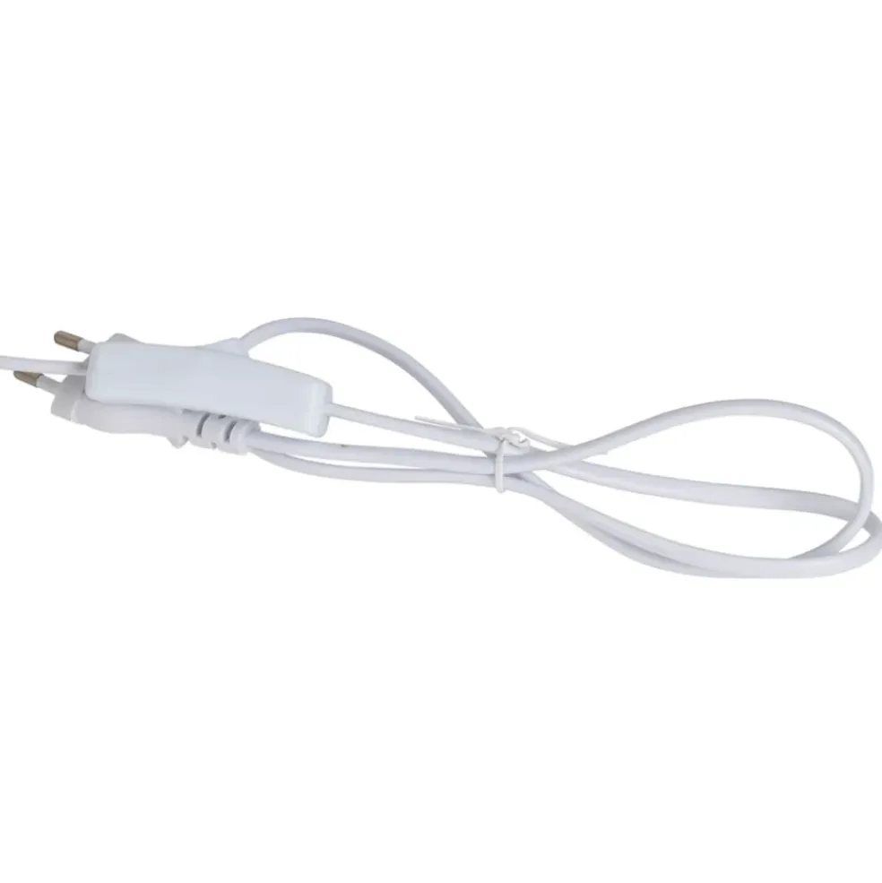 Lampe en porcelaine et lin blanc h59cm - Phebe