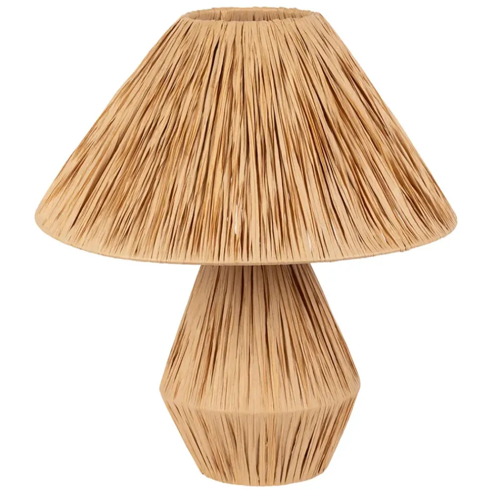 Lampe en raphia et fer naturel h41cm - Calypsa