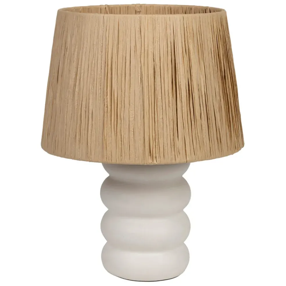 Lampe en terre cuite blanc h36cm - Nira