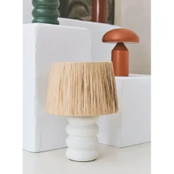 Lampe en terre cuite blanc h36cm - Nira