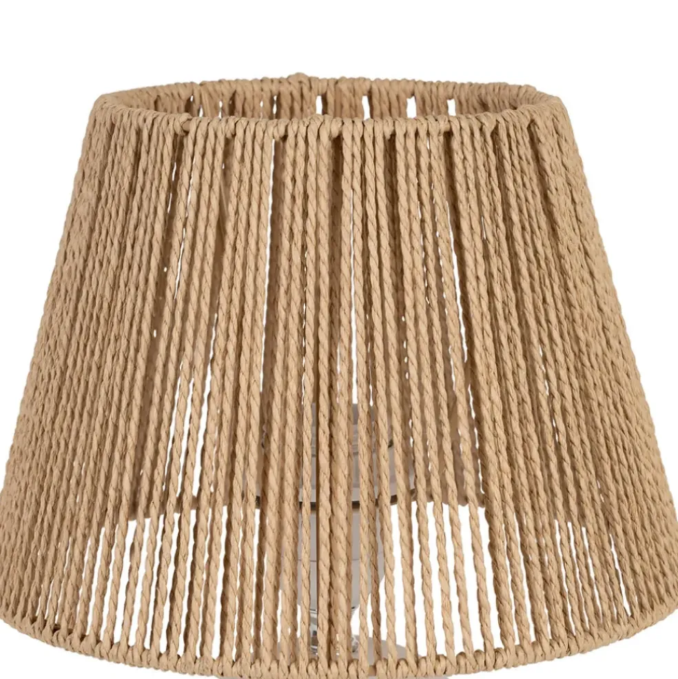 Lampe en terre cuite blanc mate et naturel h32cm - Nira