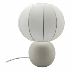 Lampe en terre cuite et coton blanc h33cm