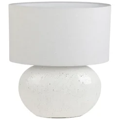 Lampe en terre cuite et lin blanc h50cm - Tahra