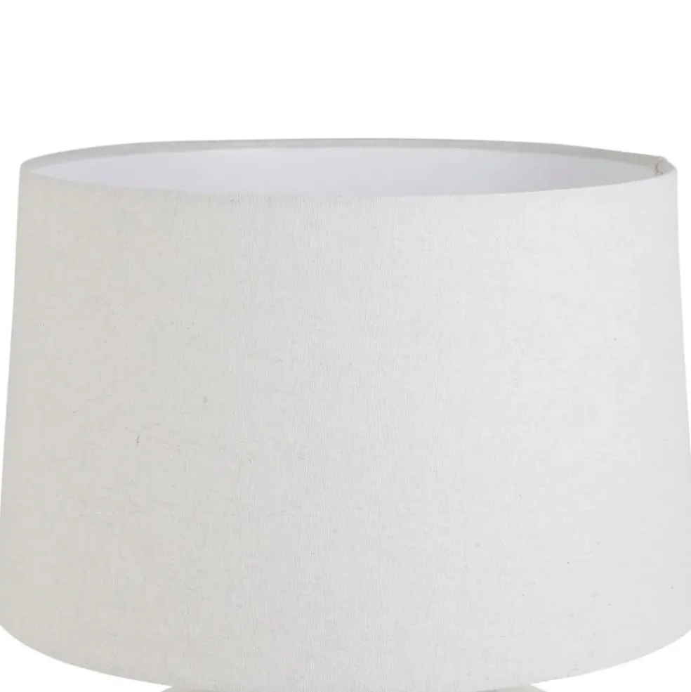 Lampe en terre cuite et lin blanc h44.5cm - Tahra