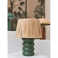 Lampe en terre cuite émeraude h36cm - Nira