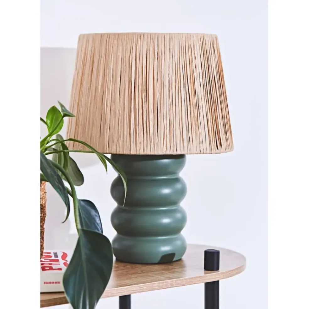Lampe en terre cuite émeraude h36cm - Nira