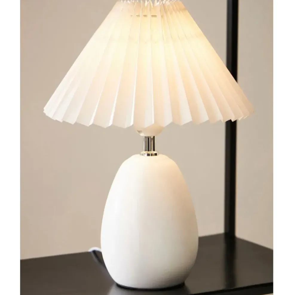 Lampe en terrecuite blanc h33cm - Funny