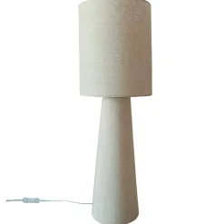 Lampe en toile crème h62cm - Saturne