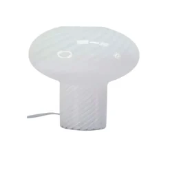 Lampe en verre blanc spirale h18cm - Solene