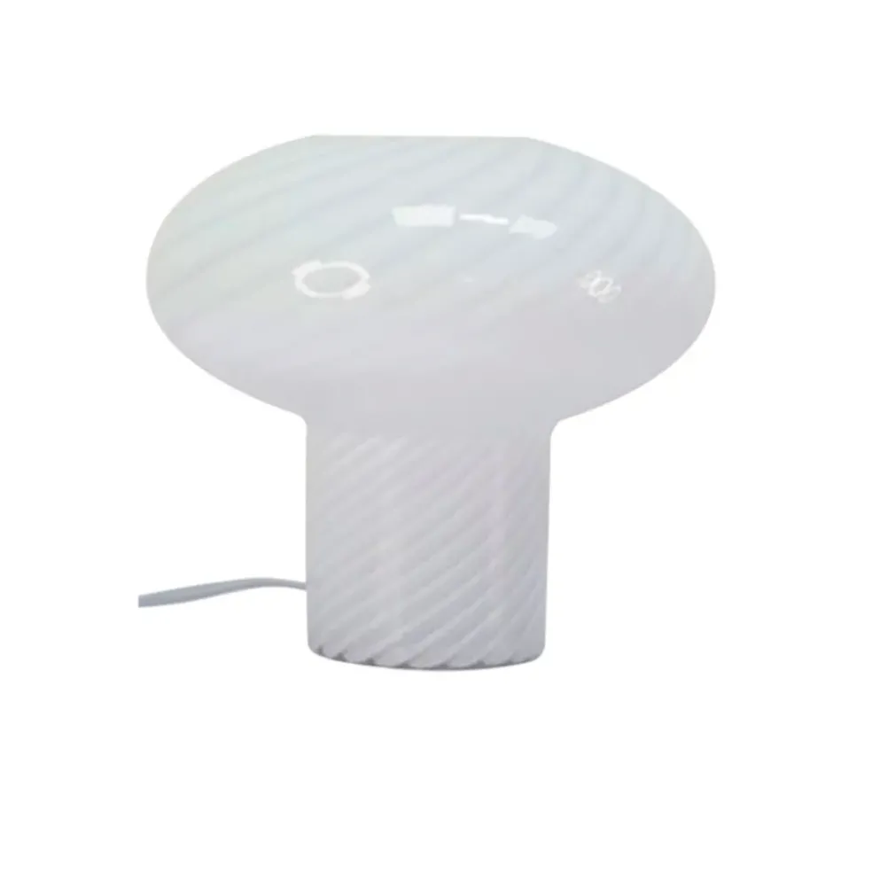 Lampe en verre blanc spirale h18cm - Solene