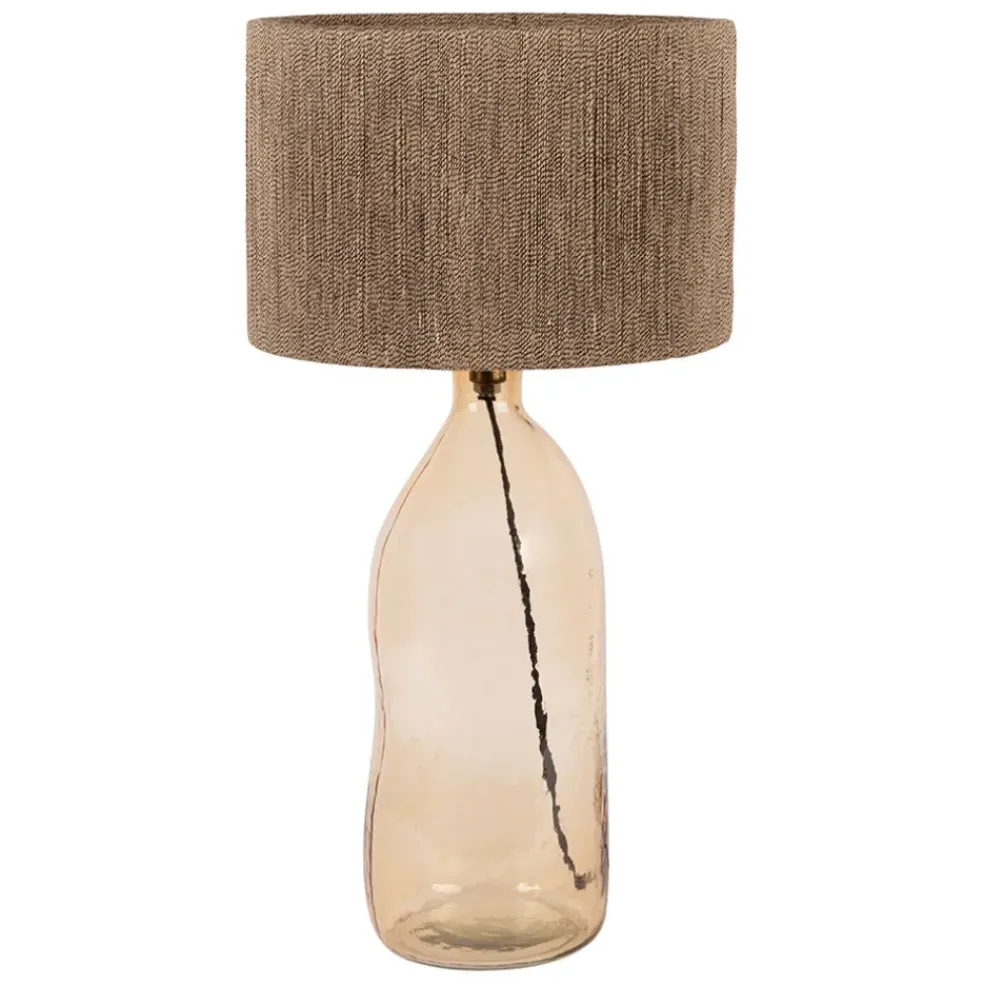 Lampe en verre et jute ambre h60cm - Heliac
