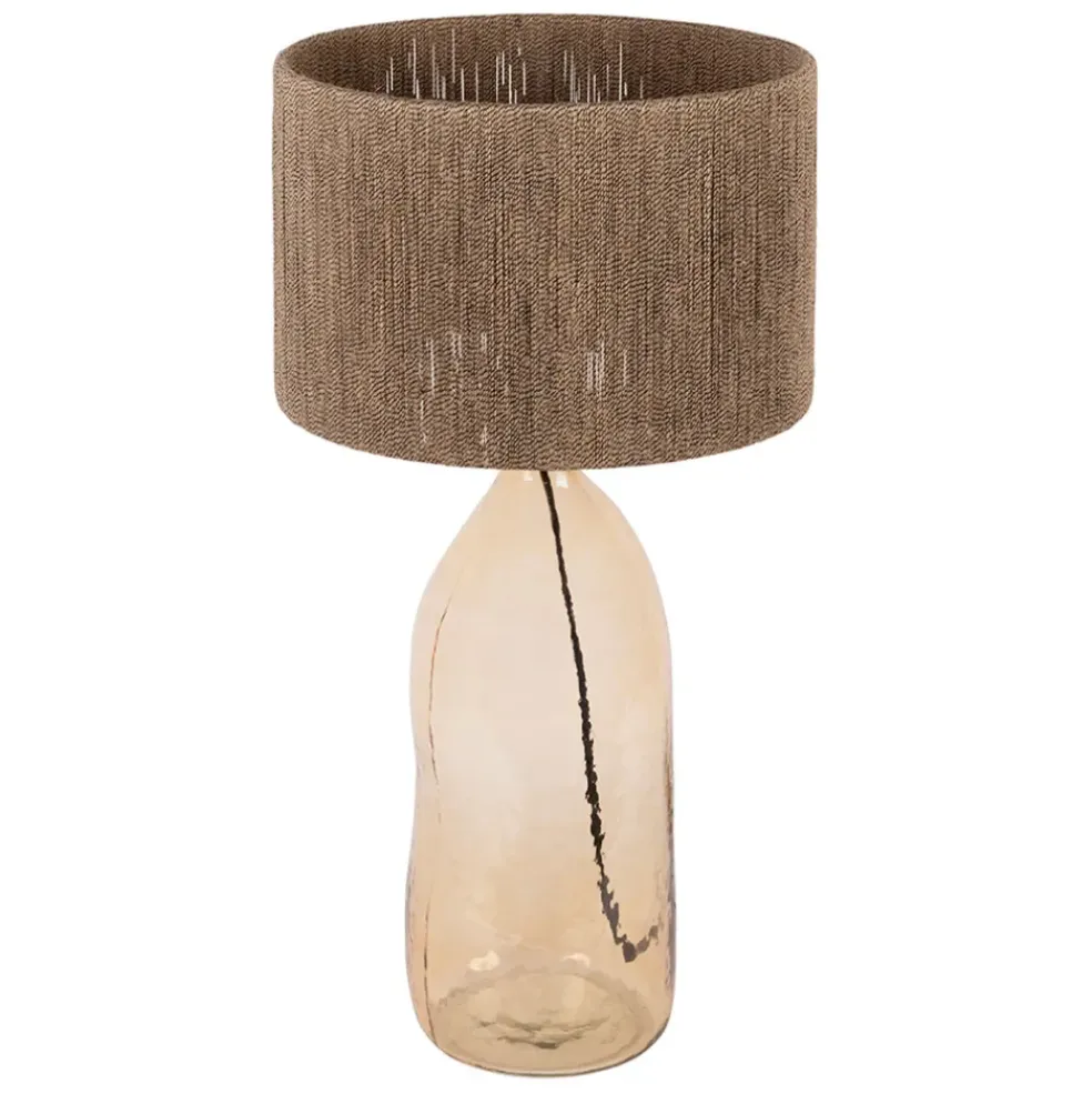 Lampe en verre et jute ambre h60cm - Heliac