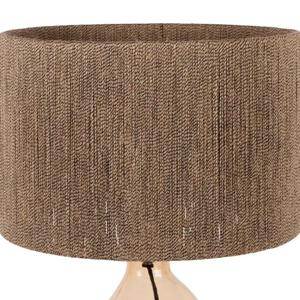 Lampe en verre et jute ambre h60cm - Heliac